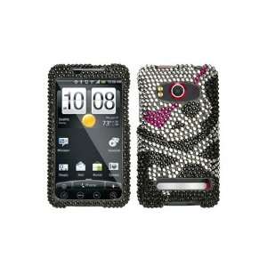  HTC Evo 4G Full Diamond Graphic Case   Skull Black Cell 