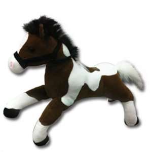   Plush in a Rush 21 Brown and White Plush Lying Horse 