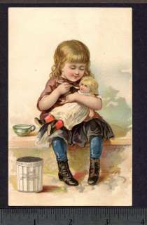 1800s Bordens NY Condensed Milk Bottle adv TRADE CARD  