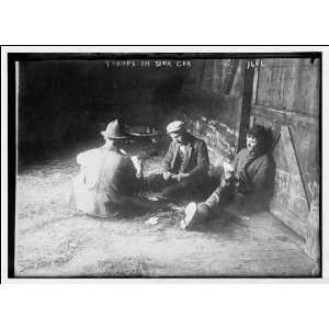    Reprint Tramps in box car playing cards 1900