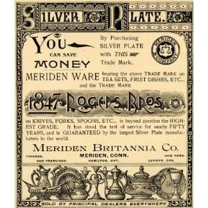 1893 Ad Meriden Britannia Co. Silver 1847 Plate Rogers Bros Dish Ware 
