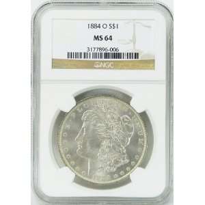  1884 O MS64 Morgan Silver Dollar Graded by NGC Everything 
