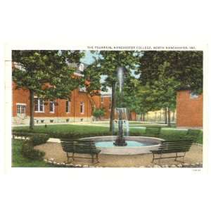 1940s Vintage Postcard The Fountain   Manchester College   North 