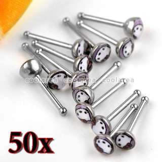   Stainless Steel Plastic Hellokitty Nose Studs Ring Bar Pin Piercing