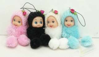 4pcs mix color Carrying lovely plush body dolls  