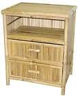 bamboo end table nigh t stand 2 drawer storage $