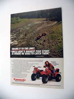 Kawasaki 3 Wheeler ATV Catherine Bach 1985 print Ad  