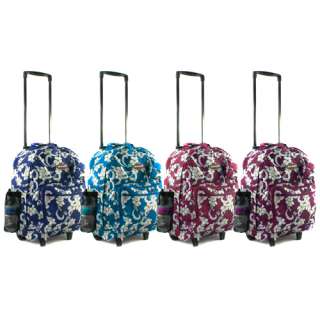 Hawaiian Tropical Flower Rolling Backpack Navy $60 820335738115  