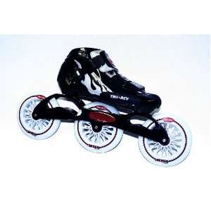  Trurev Youth 3 Wheel Inline Skates  3 110 Size 5.5 Black 