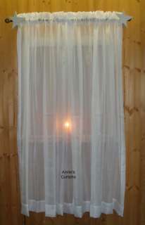 White Sheer Curtains 84wide x 72 Long  