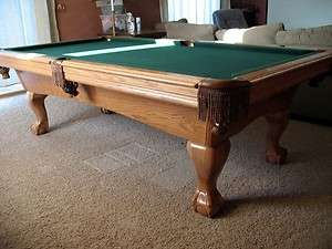 Beautiful Oak Pool Table and Accessories  