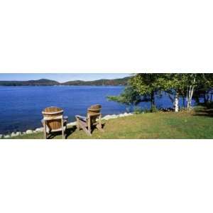  Adirondack Chairs on a Lawn, Fourth Lake, Adirondack 
