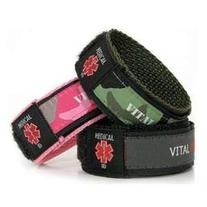   Alert ID Wristband with Inserts   Fits Child or Adult   Pink Camo