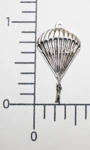 14434 2 Pc. Matte Silver U.S. Paratrooper Jewelry Charm  