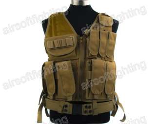 Airsoft Tactical Mesh Designed with Holster Vest   Tan  