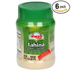 Al Wadi Tahina, 100% Ground Sesame, 16 Ounce Jars (Pack of 6)