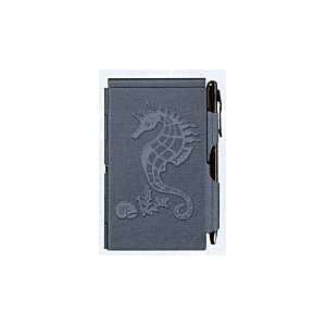 Flip Note Watercolor seahorse Metal case with note pad & retractable 