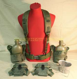US Army Lot LBE PISTOL BELT CANTEEN CUP AMMO POUCH VG  