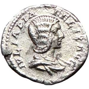  DOMNA 211AD RARE Silver Ancient Authentic Roman Coin VESTA w Palladium