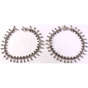  Sterling Spike Anklets (Price Per Pair)   Sterling Silver 