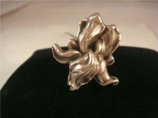 Antique Sterling Silver William Kerr Hat Pin Art Nouveau Orchid 8 in 
