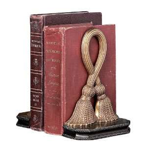  Antique Brass and Black Tassel Bookends