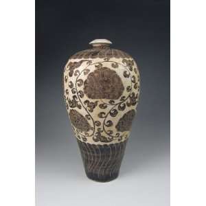  Ware Porcelain Plum Vase With Coiled Flower Pattern, Chinese Antique 