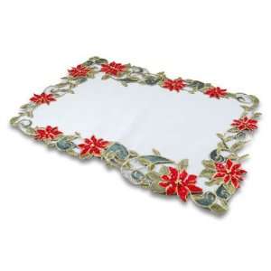  Embroidery Table Placemat 18 x 13 (inch), Antique White 