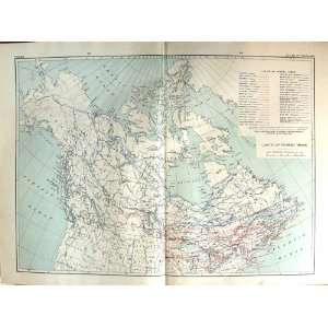  Map Canada 1915 Forest Trees Alberta Ontario Manitoba