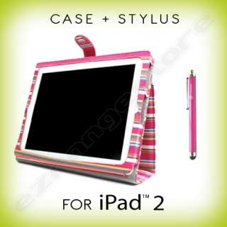 Apple iPad 2 Tablet PC Case Cover Stand + Stylus Pen  
