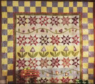    STARBERRIES Bed Size Applique & Patchwork Row Quilt Pattern  