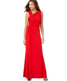 Calvin Klein Dress, Sleeveless Ruched Evening Gown