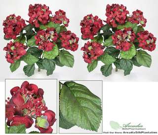 TWO 22 Hydrangea Bushes Artificial Flowers Silk Plants  