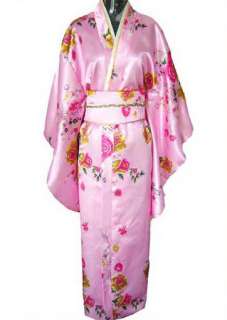 Vintage Traditional Yukata Japanese Kimono Costume Dress with Obi