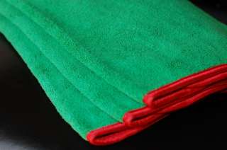   Elite Deluxe House Car Cleaning Cloths Green Red Edge 16x24  