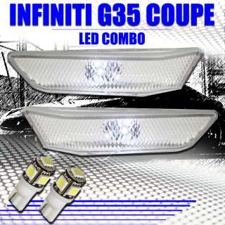 INFINITI G35 2DR CLEAR SIDE MARKER+WHITE 5 LED LIGHTS  