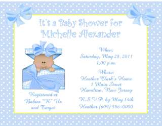   Peek a Boo Boy Personalized Baby Shower Invitations w/Envelopes  