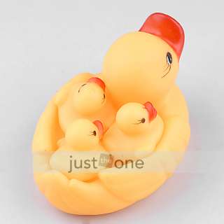 Baby Bathing funny Toy Rubber Race Squeaky Ducks Yellow  