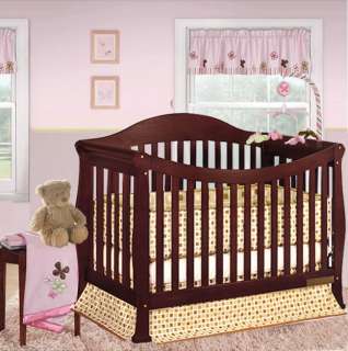   SOLID WOOD CHERRY CONVERTIBLE BABY CRIB TODDLER RAIL INCLUDED  