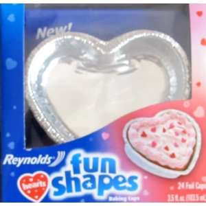   Shapes BAKING CUPS 24 HEART Shape Foil BAKE CUPS