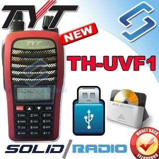 Red TYT TH UVF1 Dual Band Radio 136 174/400 470 + earpiece + USB cable 