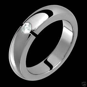 Diamond & Titanium Rings Tension Set Wedding Bands  