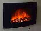   Glass Electric Fireplace Heater 1500W Wall Mount Log with LED Flame