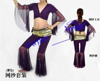 belly dance Costume 2 pics costume top&pants 8 colours  