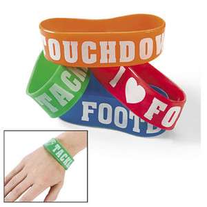 Lot of 12 Football Saying Big Band Bracelets Party Favors 886102106488 