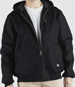 dickies big mens lined black hooded heavy insulated winter work jacket 