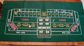 Reversible Craps / Blackjack casino gaming game felt NEW table  