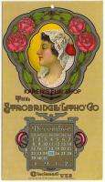 STROBRIDGE LITHO CO. Calendar Card DECEMBER 1912, RARE  