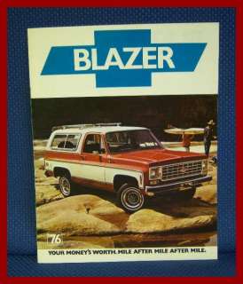 1976 Chevrolet BLAZER Truck Sales Catalog Brochure   MINT New Old 