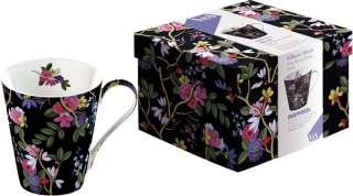 Set Of 2 V&A Museum FINE BONE CHINA MUGS Kilburn Black  